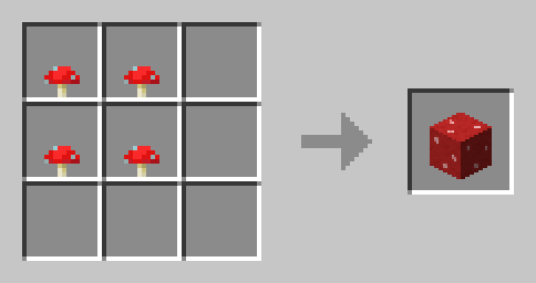 4 Red Mushroom = Red Mushroom Block