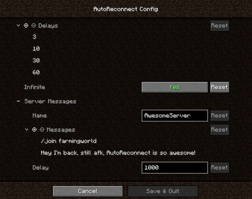 Configuration with ModMenu