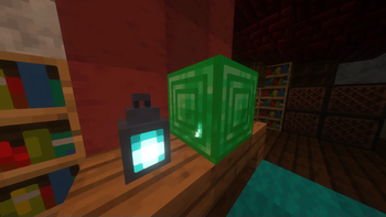 Reflective emerald block.