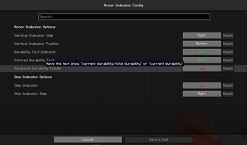 Config Screen Tooltip Explanation