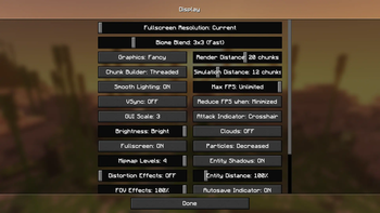 Sub-menu with sliders