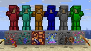 Some armor sets, ores, and items from the mod
