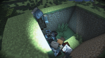 Zombies climbing a wall