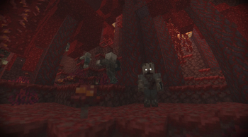 Zombies looking for the player in nether