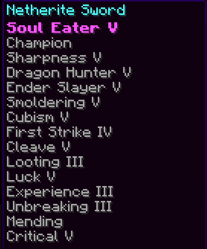 Sword enchantment list