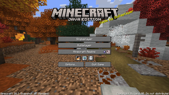 Main Menu with the pack enabled