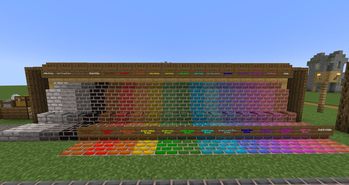 Colored Bricks, and Bright Bricks, crafted with glowstone