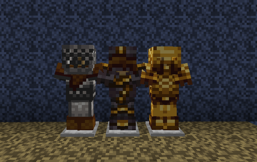 Wanderer, Greed and Angel of Death's armor in order