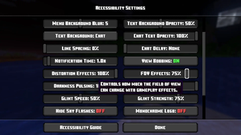 Generic Settings Menu