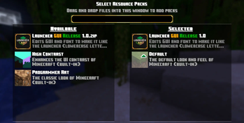 Resource Pack Menu