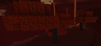 Bloodwood Trees in Nether Wastes