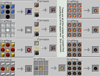 A list of all of the recipes in the mod.