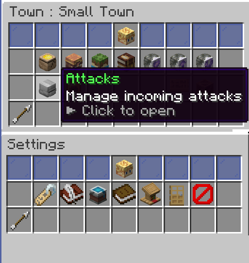 Territory main menu + Territory Settings menu
