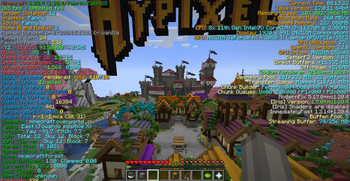 F3 menu on Hypixel lobby