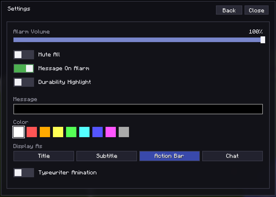 Settings Page