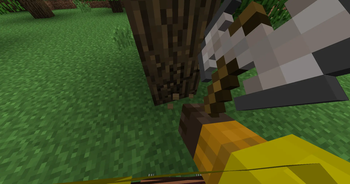 chopping wood