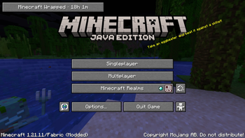 Minecraft Wrapped - Title Screen View