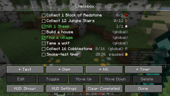 Checklist Menu