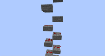 Redstone dust slab tower