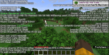 Minecraft Performance with Sodium Mod only.26.2. ~140 fps
