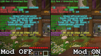 FPS/Rendered Entity Count Comparison