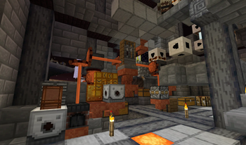 This setup triples ores but runs on coal and makes byproducts. Submitted by Kortis. 