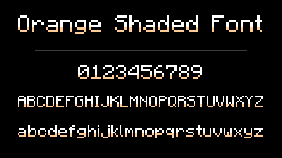 Orange Shaded Font