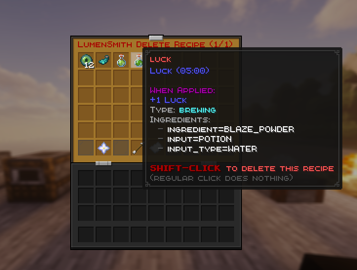 Delete Mode view with red icons and the shift-click hint