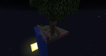 Create Skyblock Starter Island at night