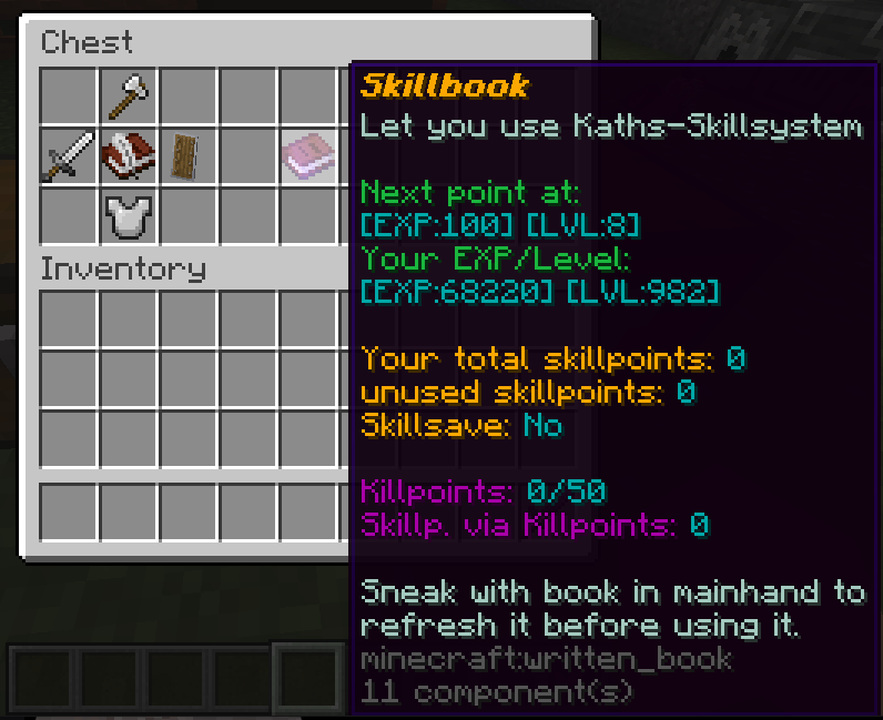 Skillbook recipe and its tooltips - 2.2.11+