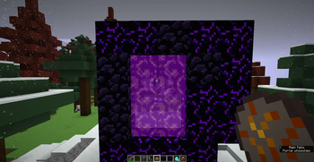 Nether portal with mixed obsidian and crying obsidian