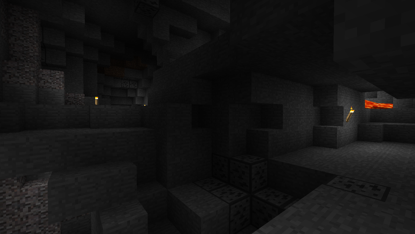 All the ores have an outline to make them easier to see.
