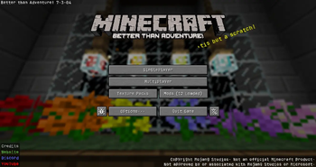 BTA Main menu