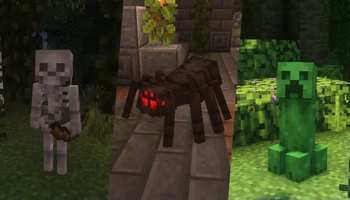 Skeleton, Spider, Creeper