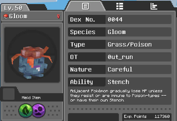 Abilities in Status Example