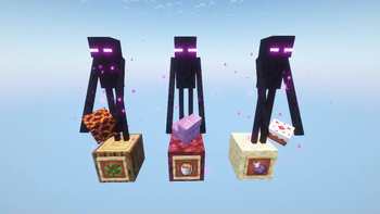 Endermen with blocks