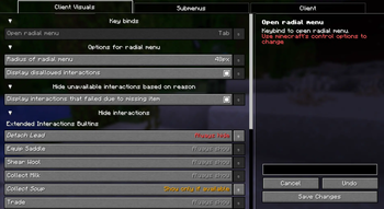 Config screen