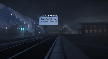Big custom sign at the airport