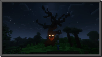 spooky tree at night