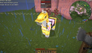 The gold armor in action
