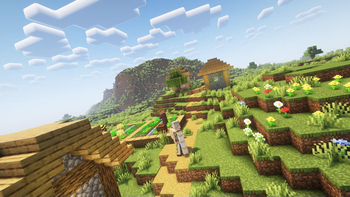 A village from air with camera overhaul