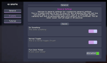 Config options