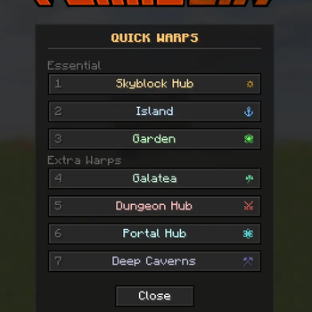 Quick-Warps menu