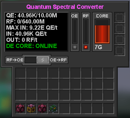 Quantum Spectral converter in RF mode linked to the core