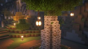 Birch Mushrooms and Lanterns