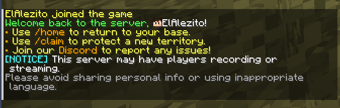 Default Welcome Message