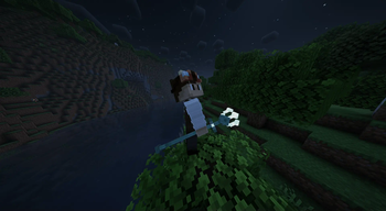 Player Holding the Trident
