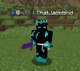 Holding totem and sword