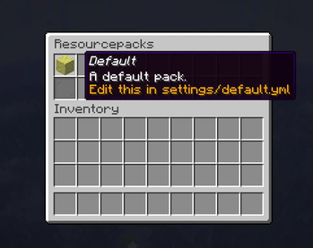 The resourcepack selection menu