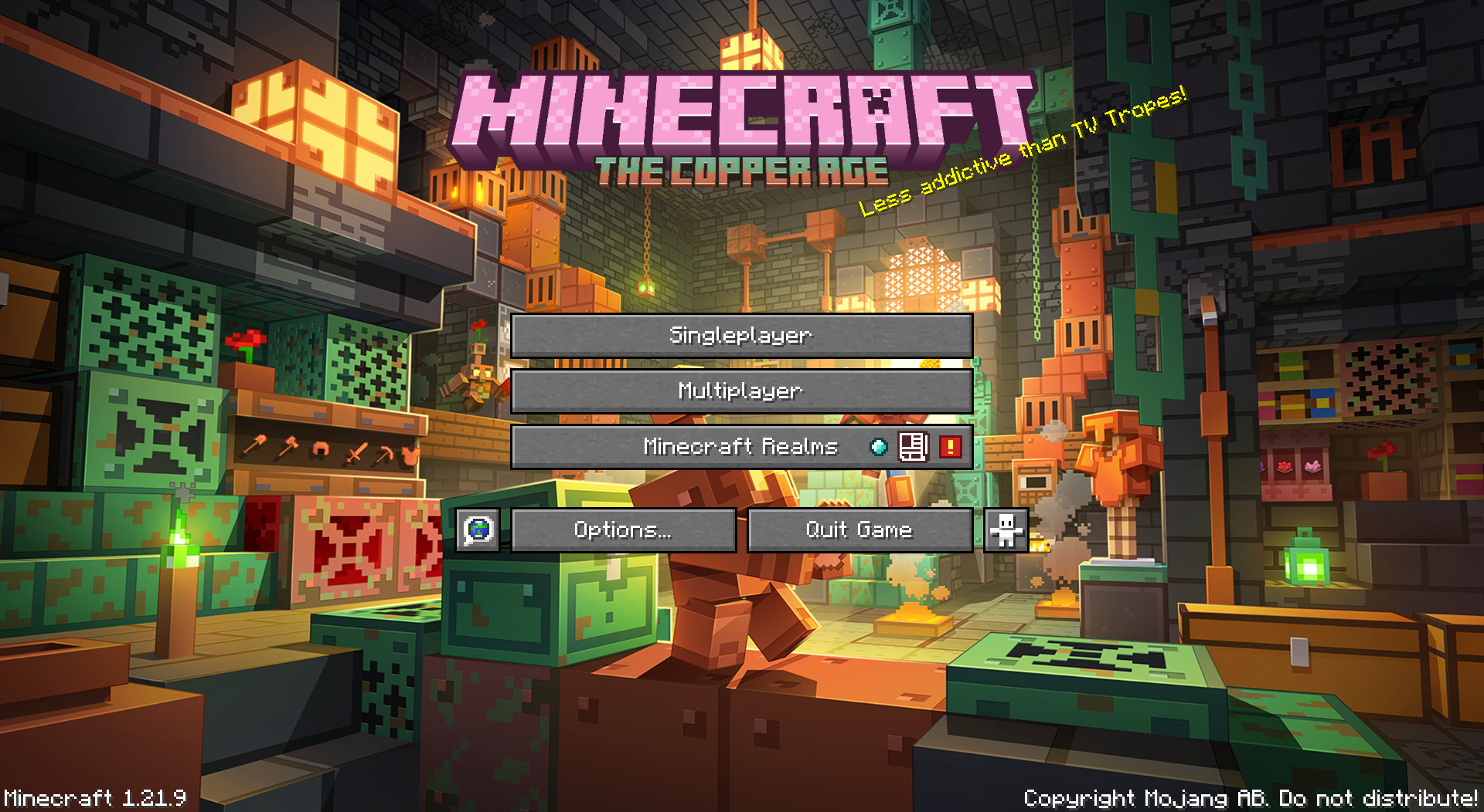 Minecraft 1.21.9 "The Copper Age" Title Screen